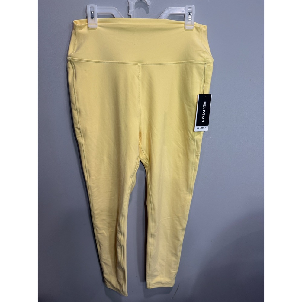 Peloton Womens High Waisted Pocket Leggings‎ Yellow Activewear XL NEW